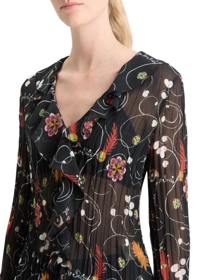 RUFFLED TOP Evening Black Women Scotch and Soda Tops and TShirts
