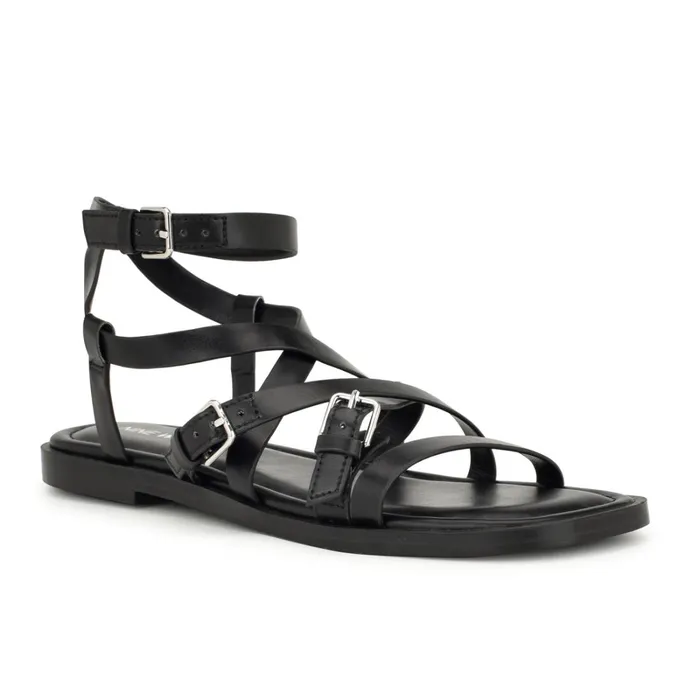 Rulen Flat Strappy Sandals Black Women Nine West Sandals Rulen Flat Strappy Sandals Black Women Nine West Sandals