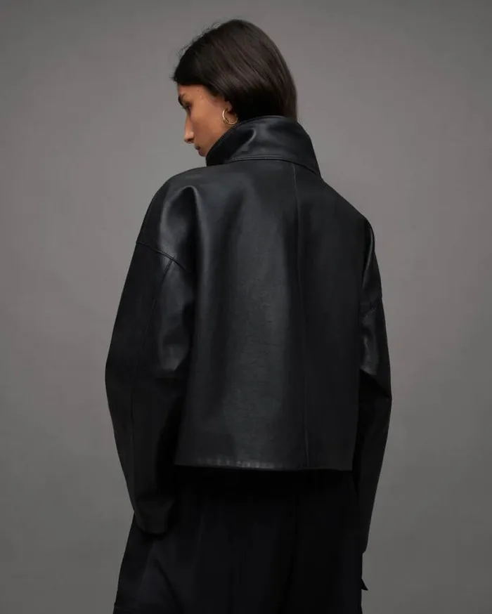 Ryder Leather Jacket Black Women AllSaints Leather Jackets