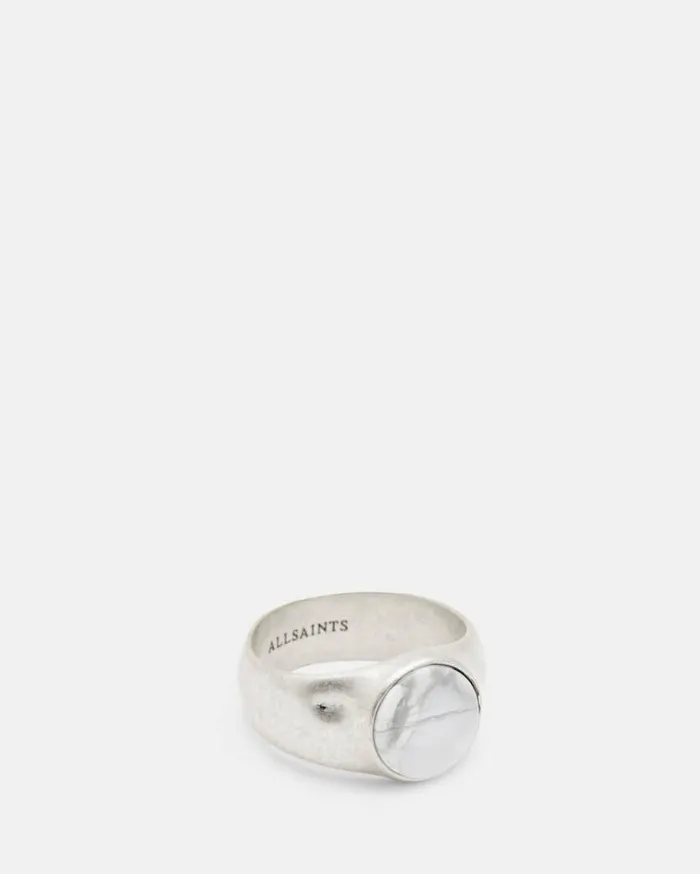 Ryker Sterling Silver Stone Ring Warm Silverwhite Men AllSaints Jewelry