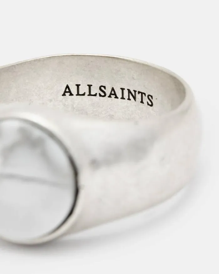 Ryker Sterling Silver Stone Ring Warm Silverwhite Men AllSaints Jewelry