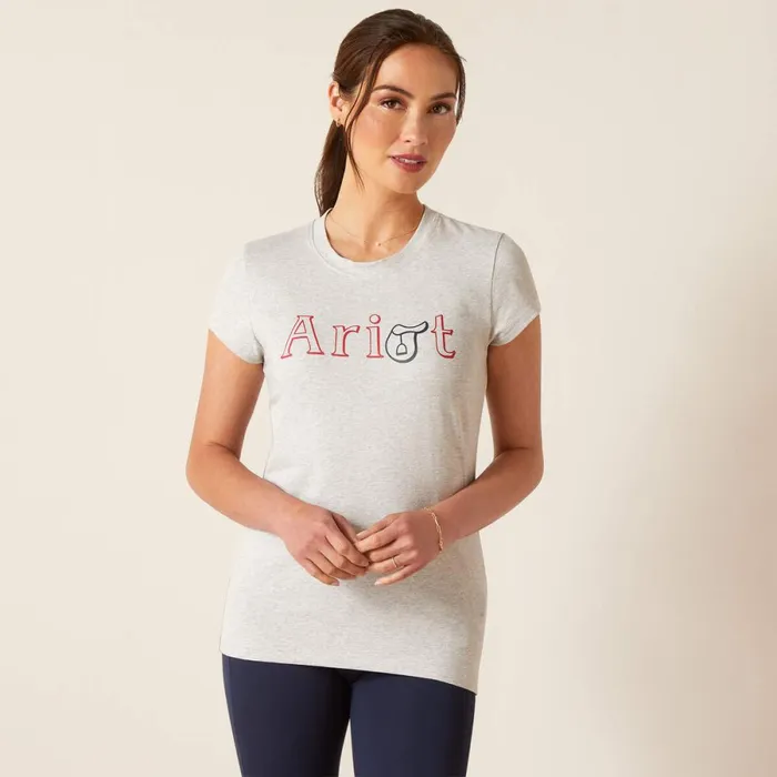 Saddle TShirt Heather Grey Women Ariat TShirts and Tops