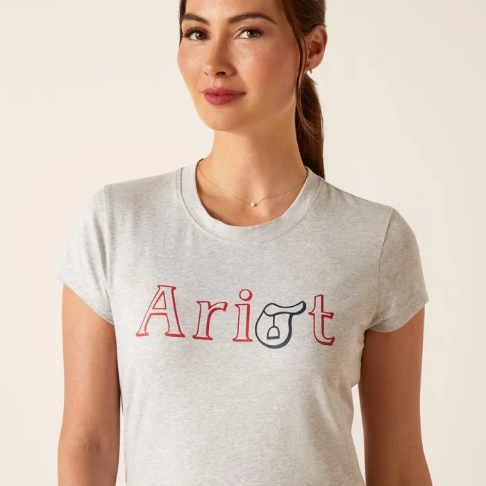 Saddle TShirt Heather Grey Women Ariat TShirts and Tops