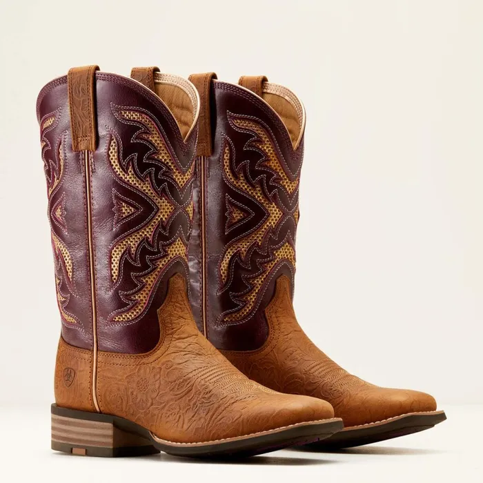 San Angelo VentTEK 360 Western Boot Tooled Toasted Almondaged Merlot Women Ariat Western Boots San Angelo VentTEK 360 Western Boot Tooled Toasted Almondaged Merlot Women Ariat Western Boots