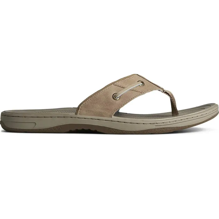 Sandals Men Sperry Baitfish Leather Flip Flop Taupe
