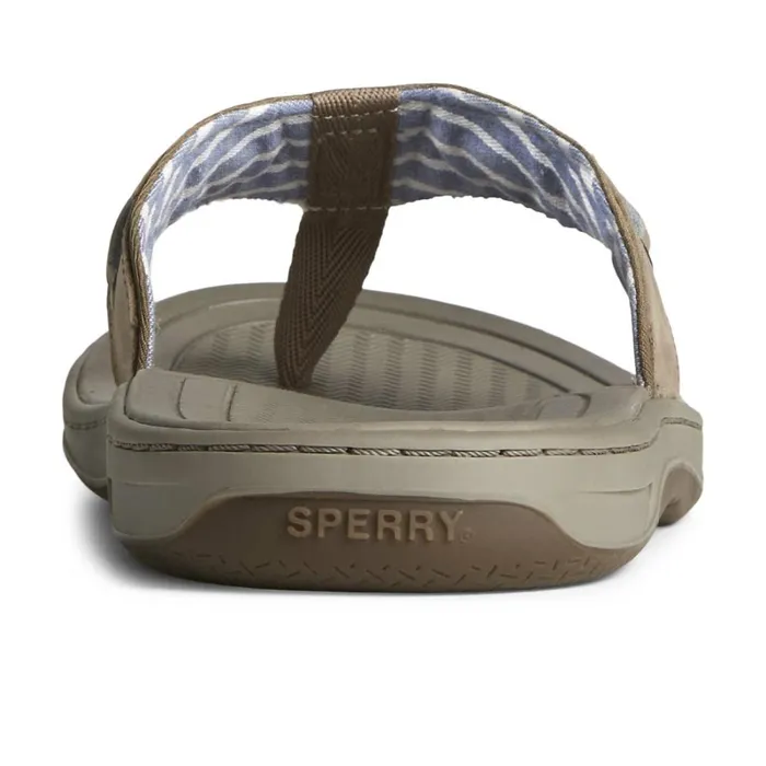 Sandals Men Sperry Baitfish Leather Flip Flop Taupe Sandals Men Sperry Baitfish Leather Flip Flop Taupe