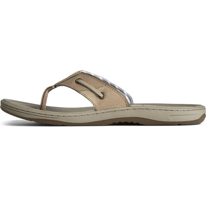 Sandals Men Sperry Baitfish Leather Flip Flop Taupe Sandals Men Sperry Baitfish Leather Flip Flop Taupe