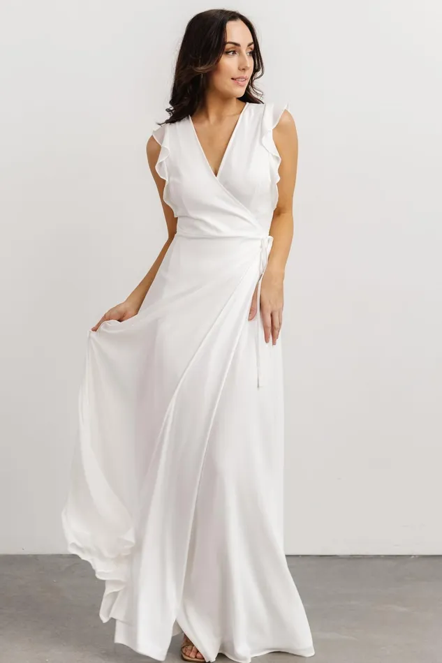 Saya Wrap Maxi Dress Offwhite Women Baltic Born Bridal
