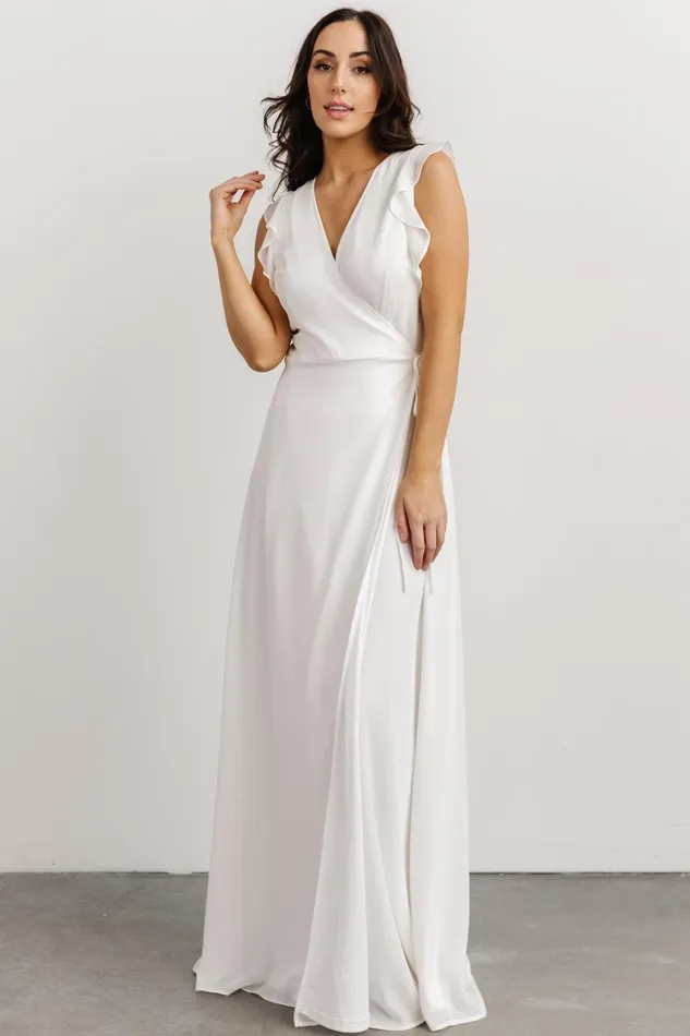 Saya Wrap Maxi Dress Offwhite Women Baltic Born Bridal