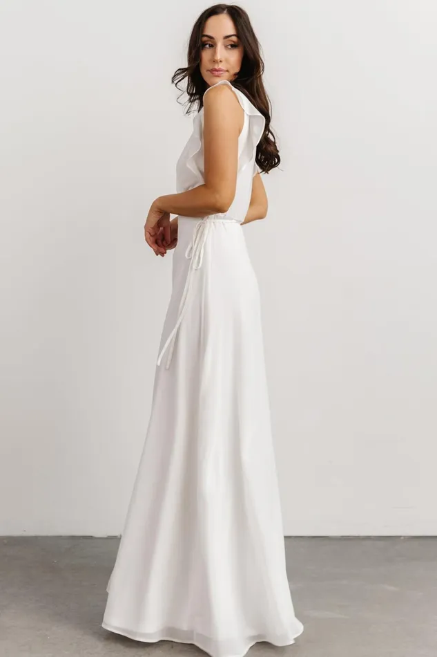 Saya Wrap Maxi Dress Offwhite Women Baltic Born Bridal
