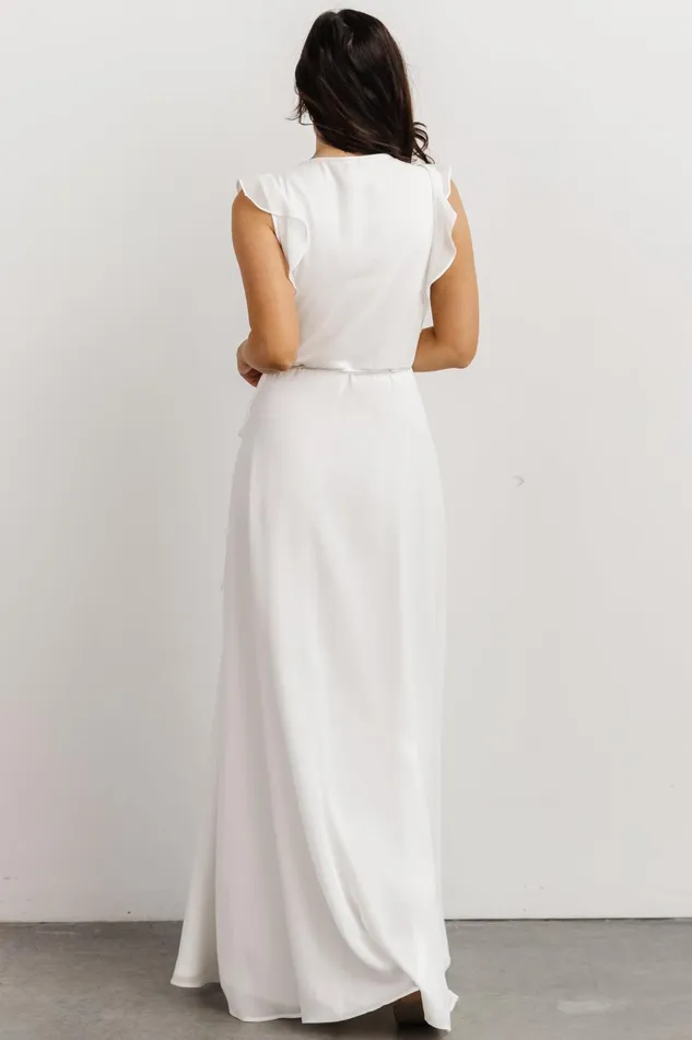 Saya Wrap Maxi Dress Offwhite Women Baltic Born Bridal