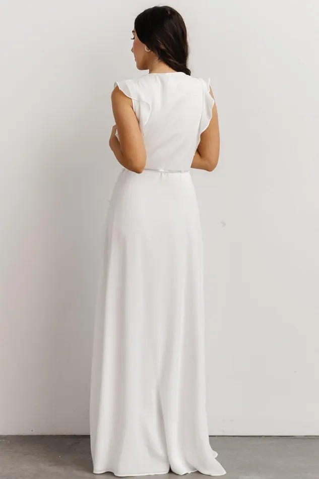 Saya Wrap Maxi Dress Offwhite Women Baltic Born Bridal