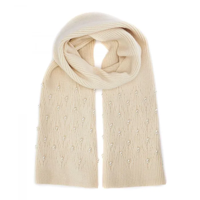 Scarves Women Moda In Pelle Promysescarf Cream Textile