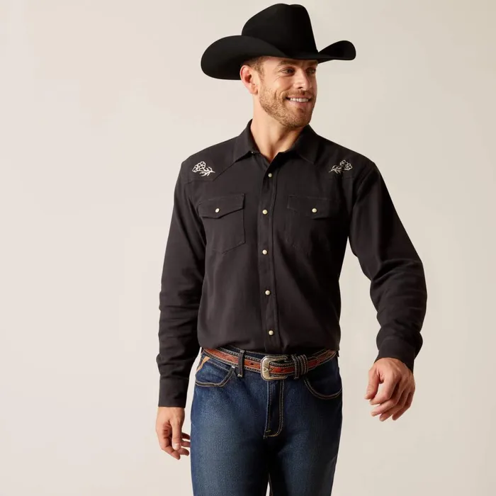 Sendero Skull Retro Fit Shirt Phantom Men Ariat Button Down Shirts