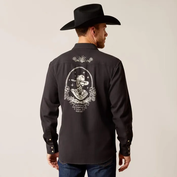 Sendero Skull Retro Fit Shirt Phantom Men Ariat Button Down Shirts Sendero Skull Retro Fit Shirt Phantom Men Ariat Button Down Shirts