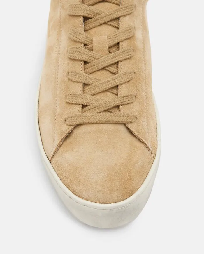 Shana Low Top Suede Sneakers Oak Beige Women AllSaints Shoes and Boots
