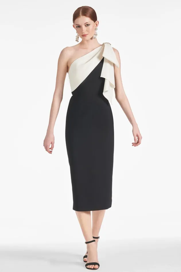 Shane Dress 8211 IvoryBlack Women Sachin and Babi One Shoulder