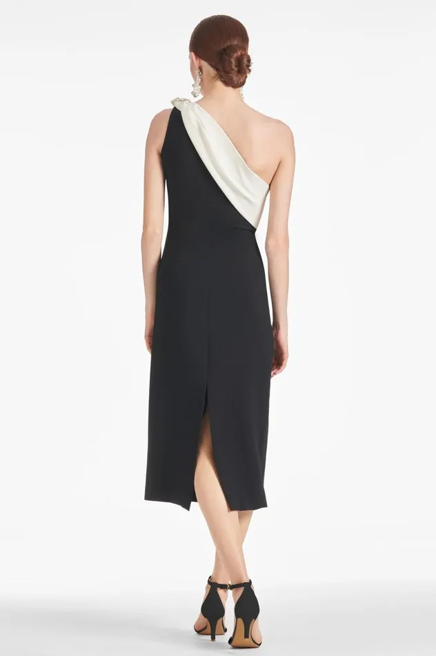 Shane Dress 8211 IvoryBlack Women Sachin and Babi One Shoulder
