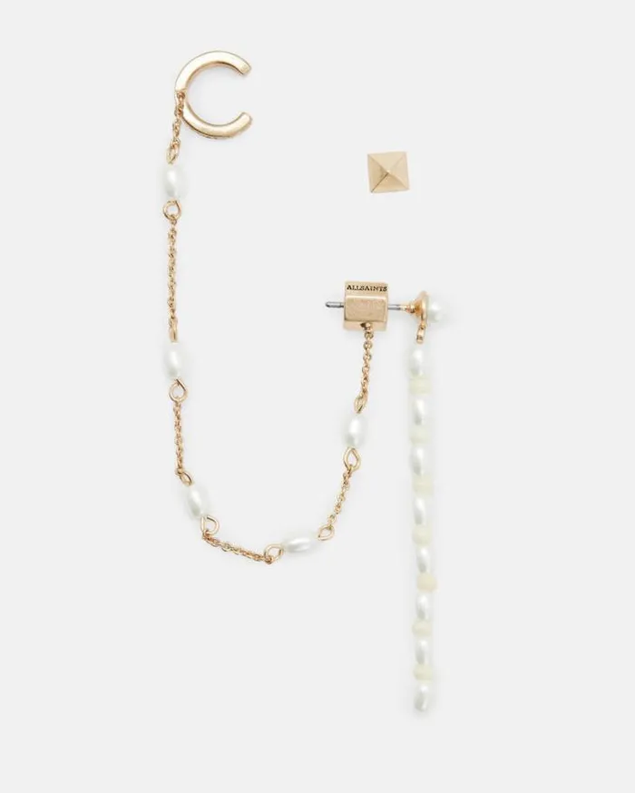 Shelby Mismatched Cuff Earring Set Warm Brass Women AllSaints Jewelry