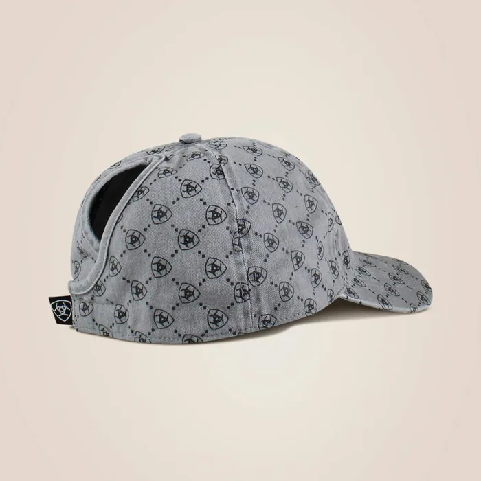 Shield Logo Print Cap Gray Women Ariat Hats and Caps Shield Logo Print Cap Gray Women Ariat Hats and Caps