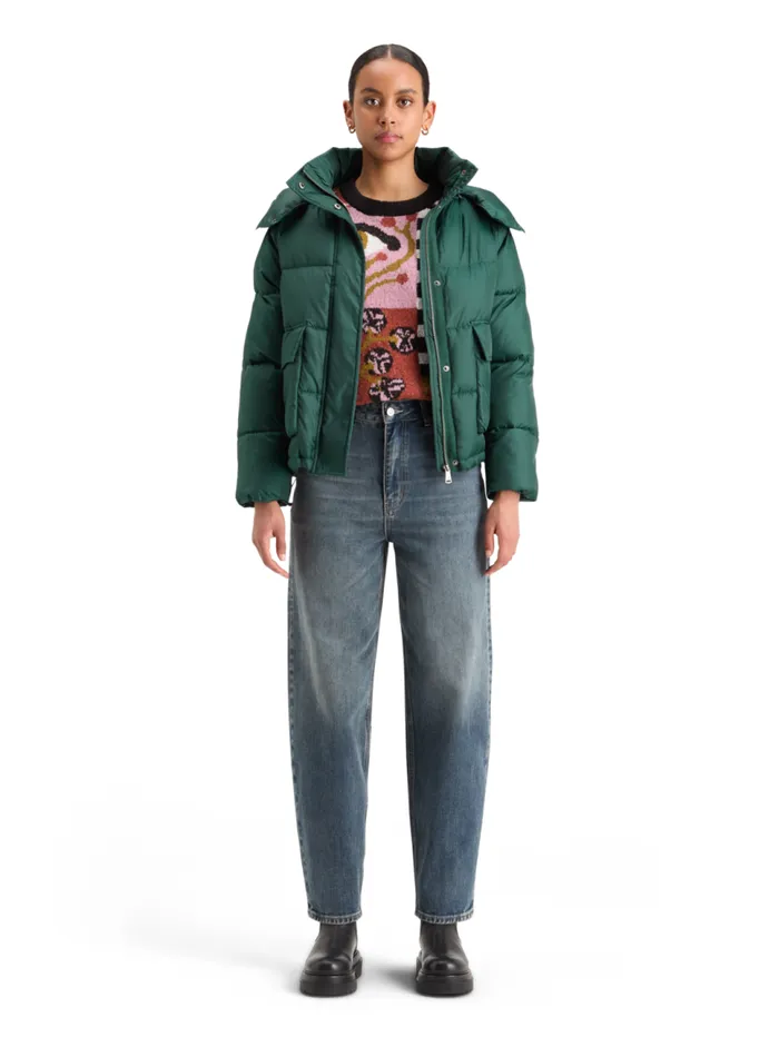 SHORT RIPSTOP PUFFER Cypress Green Women Scotch and Soda Jackets and Coats