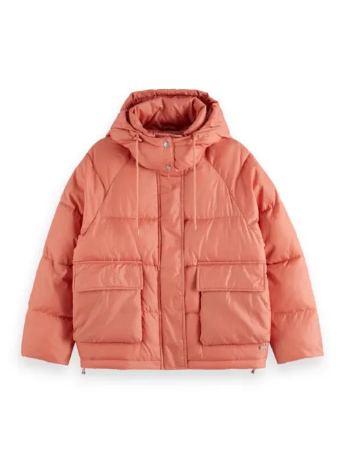 SHORT RIPSTOP PUFFER Cypress Green Women Scotch and Soda Jackets and Coats
