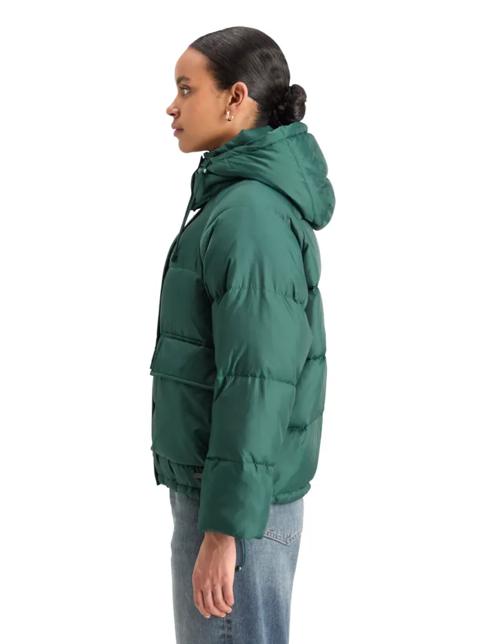 SHORT RIPSTOP PUFFER Cypress Green Women Scotch and Soda Jackets and Coats
