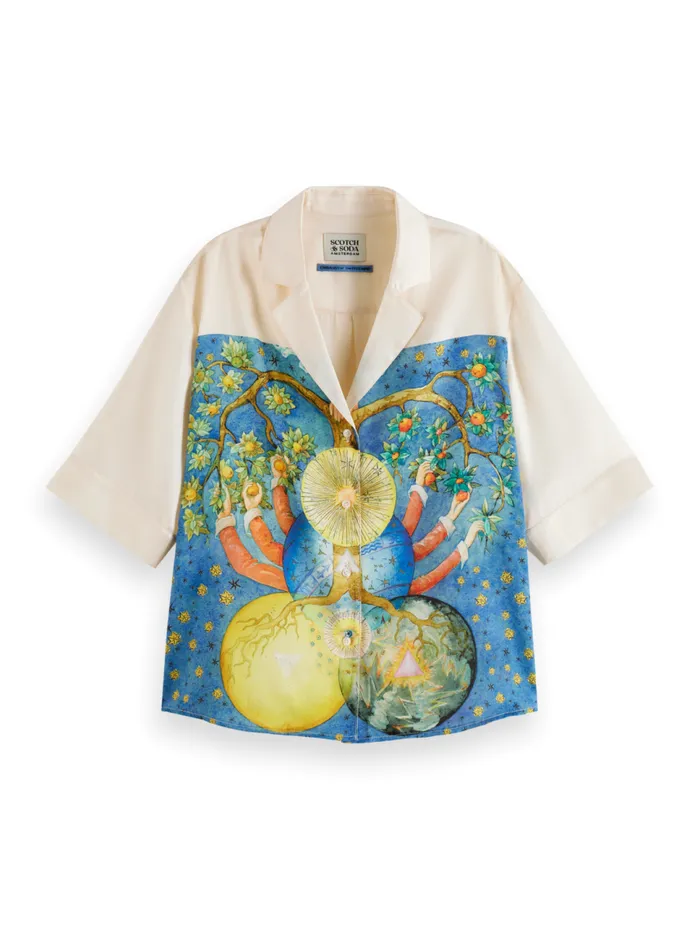 SHORT SLEEVED SHIRT EMBASSY OF THE FREE MIND PRINT Embassy Tree Aop Women Scotch and Soda Tops and TShirts SHORT SLEEVED SHIRT EMBASSY OF THE FREE MIND PRINT Embassy Tree Aop Women Scotch and Soda Tops and TShirts