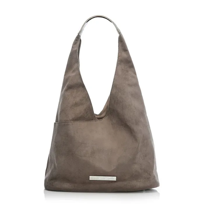 Shoulder Bags Women Moda In Pelle Glamslouchbag Taupe Alcantara