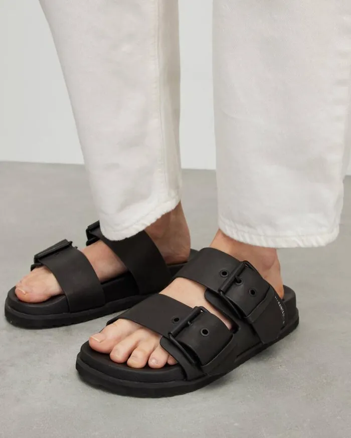 Sian Leather Sandals Black Women AllSaints Shoes and Boots