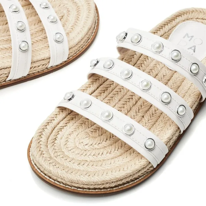 Slider Sandals Women Moda In Pelle Orilla White Porvair