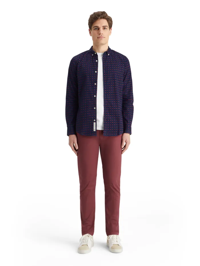 Slim Fit Ditsy Aop Shirt Parchment Geo Flower Men Scotch and Soda Shirts