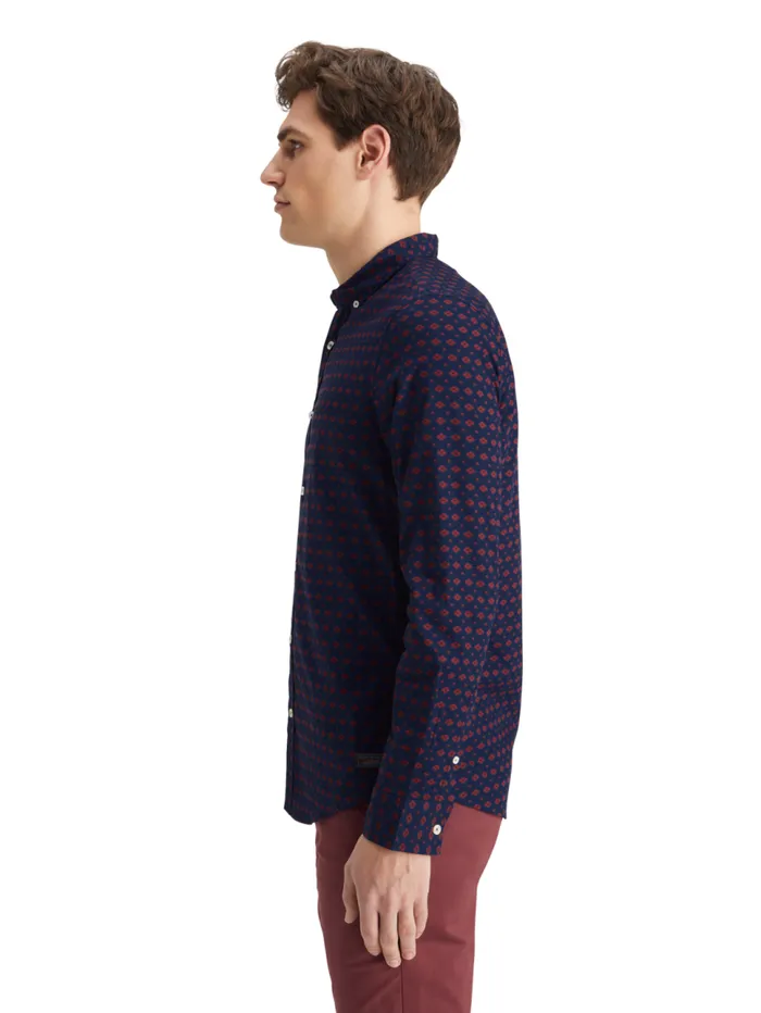 Slim Fit Ditsy Aop Shirt Parchment Geo Flower Men Scotch and Soda Shirts