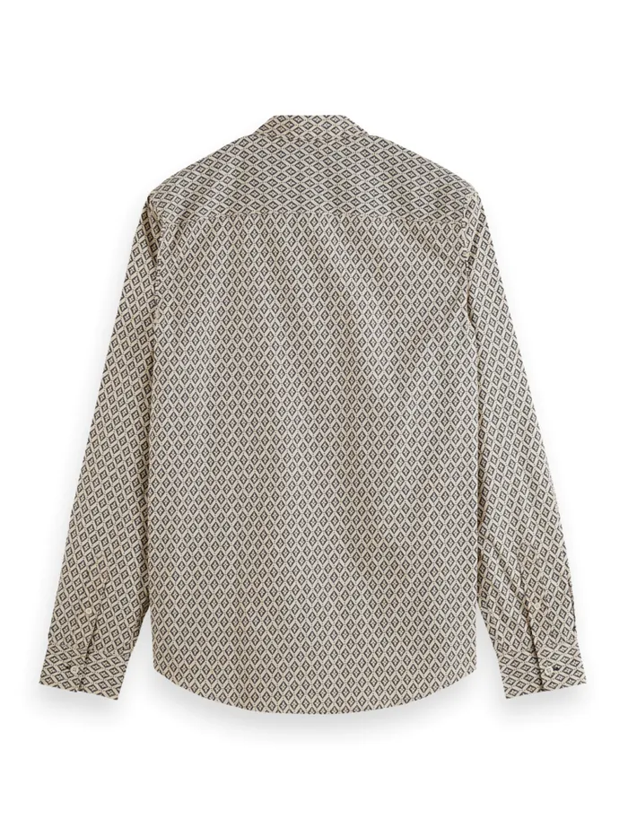 Slim Fit Ditsy Aop Shirt Parchment Geo Flower Men Scotch and Soda Shirts