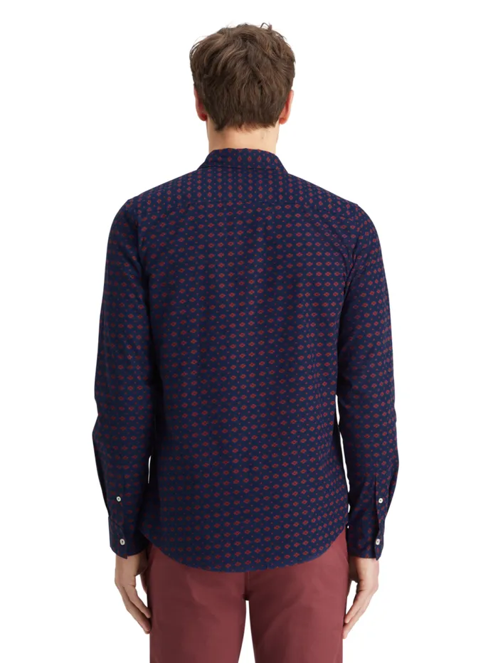 Slim Fit Ditsy Aop Shirt Parchment Geo Flower Men Scotch and Soda Shirts