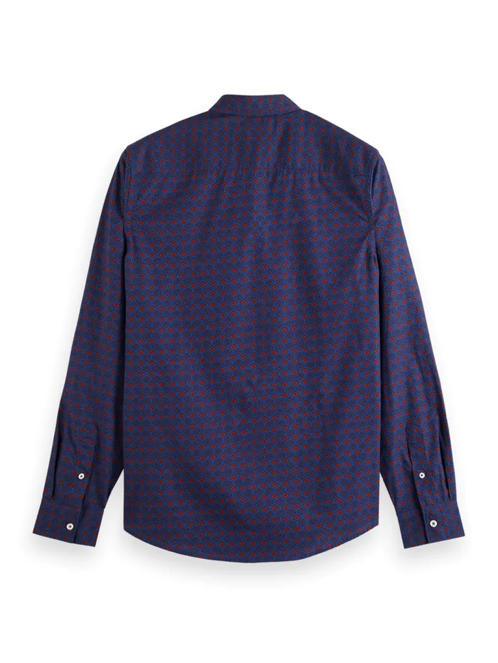 Slim Fit Ditsy Aop Shirt Parchment Geo Flower Men Scotch and Soda Shirts