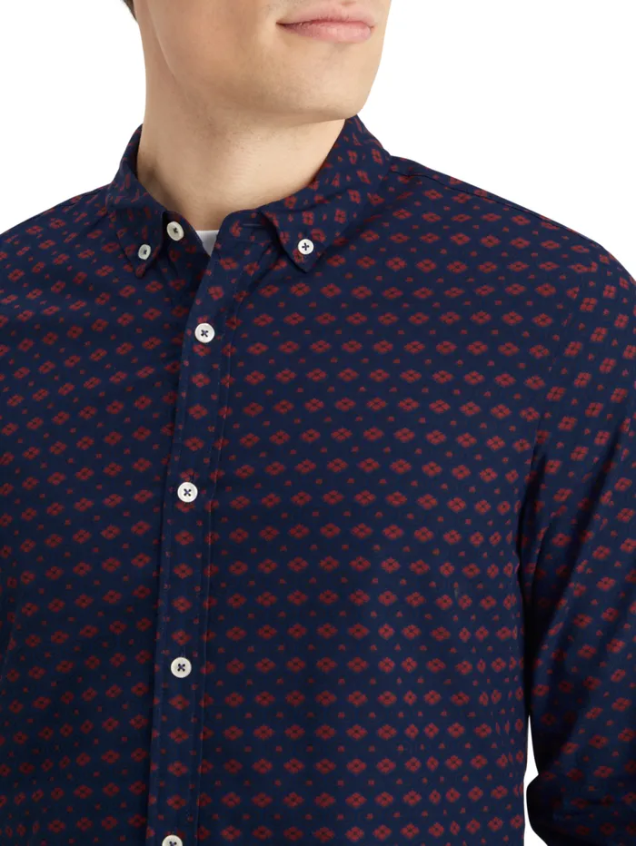 Slim Fit Ditsy Aop Shirt Parchment Geo Flower Men Scotch and Soda Shirts