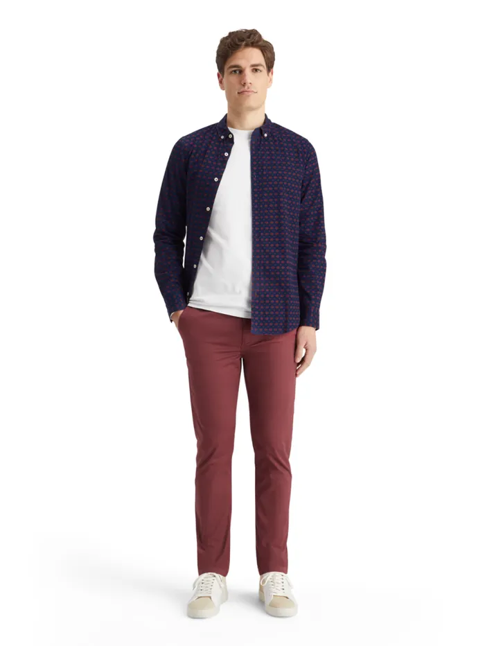 Slim Fit Ditsy Aop Shirt Parchment Geo Flower Men Scotch and Soda Shirts