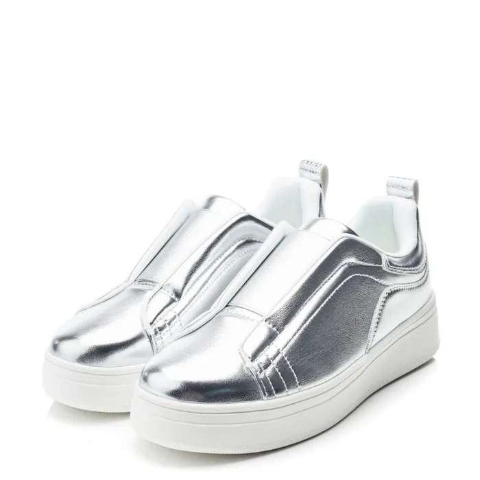 SlipOn Trainers Women Moda In Pelle Adaline Silver Porvair