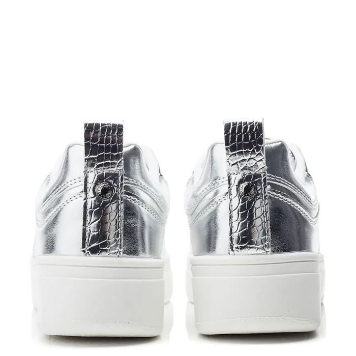 SlipOn Trainers Women Moda In Pelle Adaline Silver Porvair