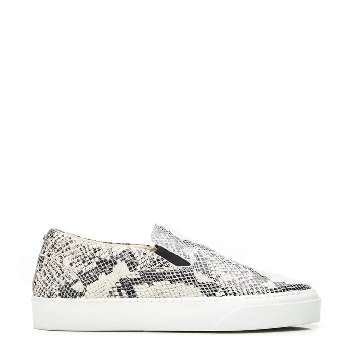 SlipOn Trainers Women Moda In Pelle Adrina Natural Snake Print Leather