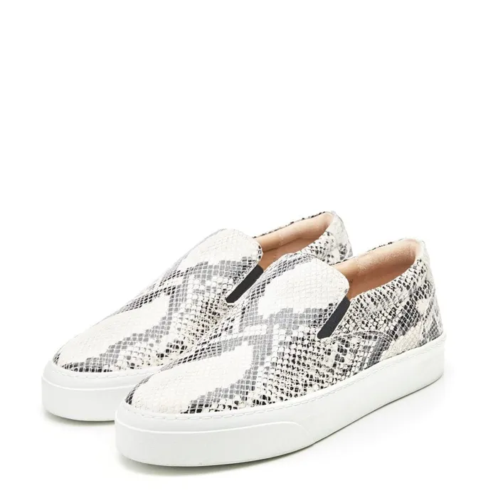 SlipOn Trainers Women Moda In Pelle Adrina Natural Snake Print Leather