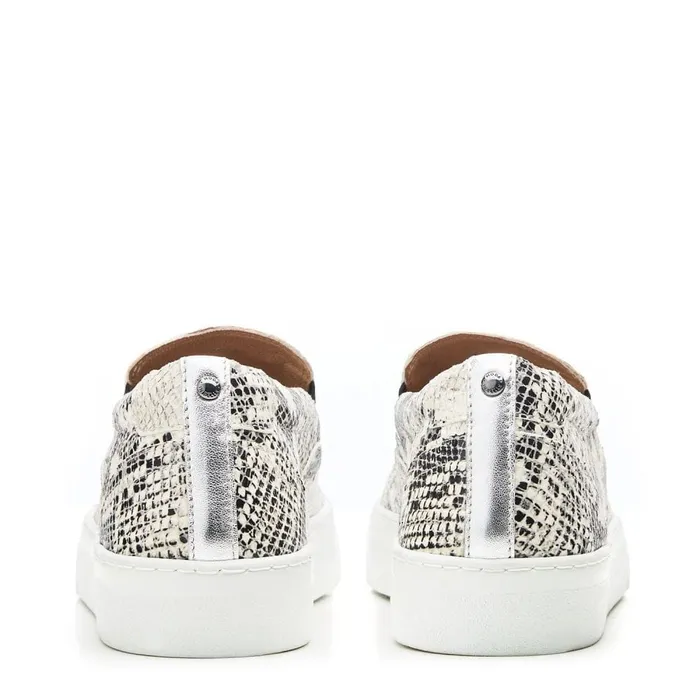 SlipOn Trainers Women Moda In Pelle Adrina Natural Snake Print Leather