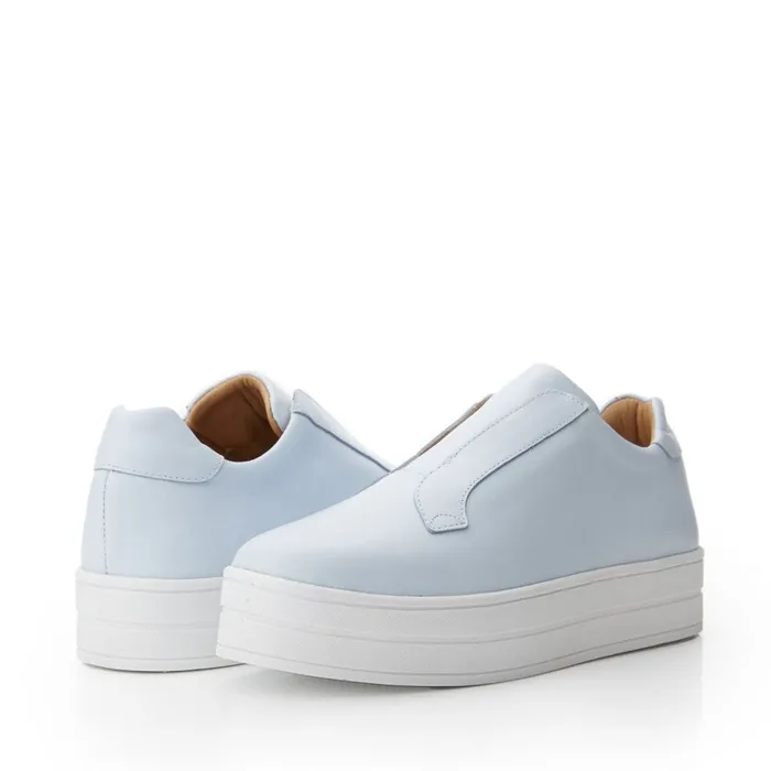 SlipOn Trainers Women Moda In Pelle Bsoleful BBath Light Blue Leather