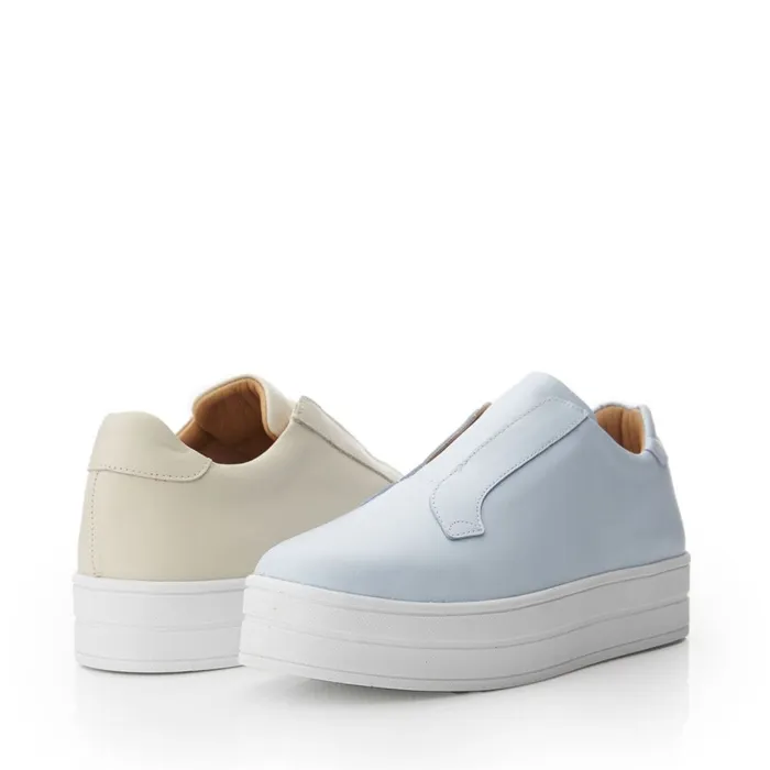 SlipOn Trainers Women Moda In Pelle Bsoleful BBath Light Blue Leather