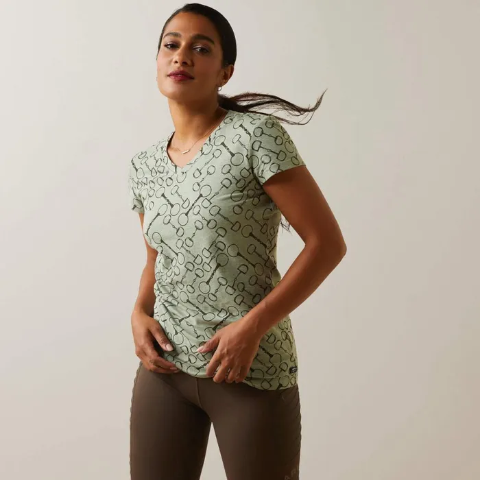 Snaffle TShirt Basil Heather Women Ariat TShirts and Tops