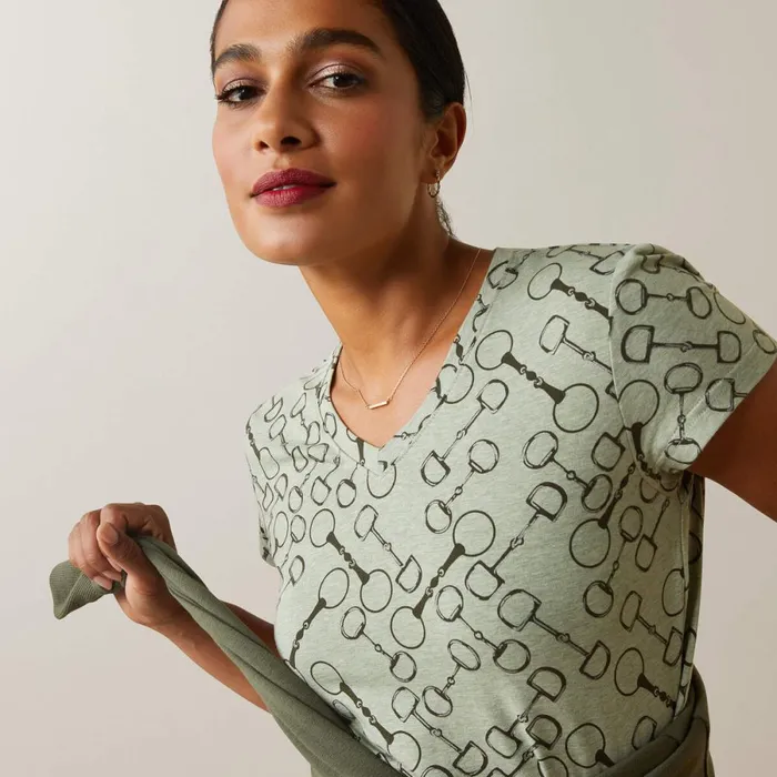 Snaffle TShirt Basil Heather Women Ariat TShirts and Tops Snaffle TShirt Basil Heather Women Ariat TShirts and Tops