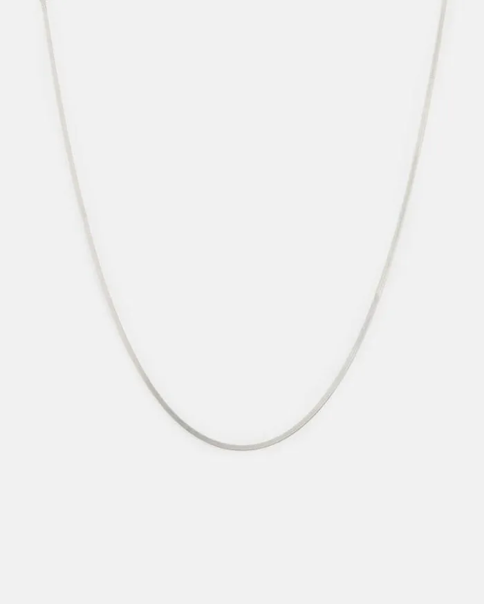 Snake Chain Fine Sterling Silver Necklace Silver Women AllSaints Accessories