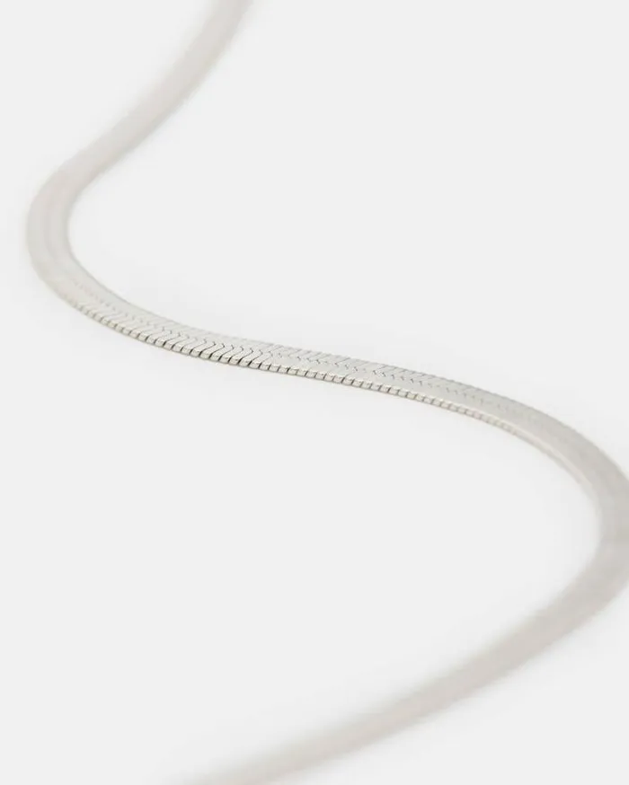 Snake Chain Fine Sterling Silver Necklace Silver Women AllSaints Accessories