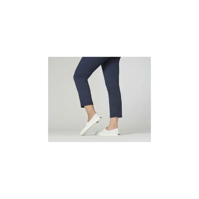 Sneakers Women Sperry Crest Twin Gore Perforated Leather Slip On Sneaker White